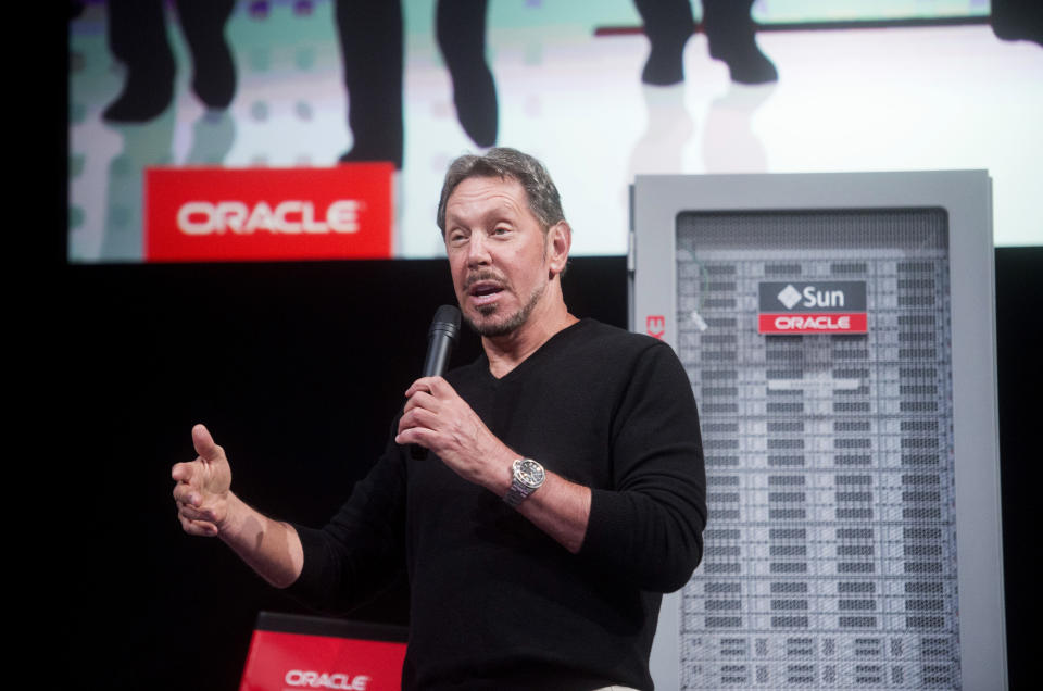 Giám đốc điều hành Oracle Corp, Larry Ellison giới thiệu Bộ nhớ trong cơ sở dữ liệu Oracle trong sự kiện ra mắt tại trụ sở chính của công ty ở Redwood Shores, California ngày 10 tháng 6 năm 2014. Ellison hôm thứ Ba đã ra mắt 