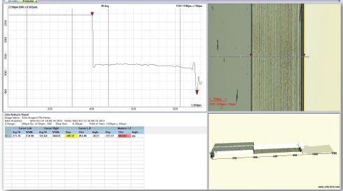 Edge Trim is critical for wafer thinning and dicing. Zeta-580 can be used to measure the step height at the extreme edge (XOD) of the wafer.