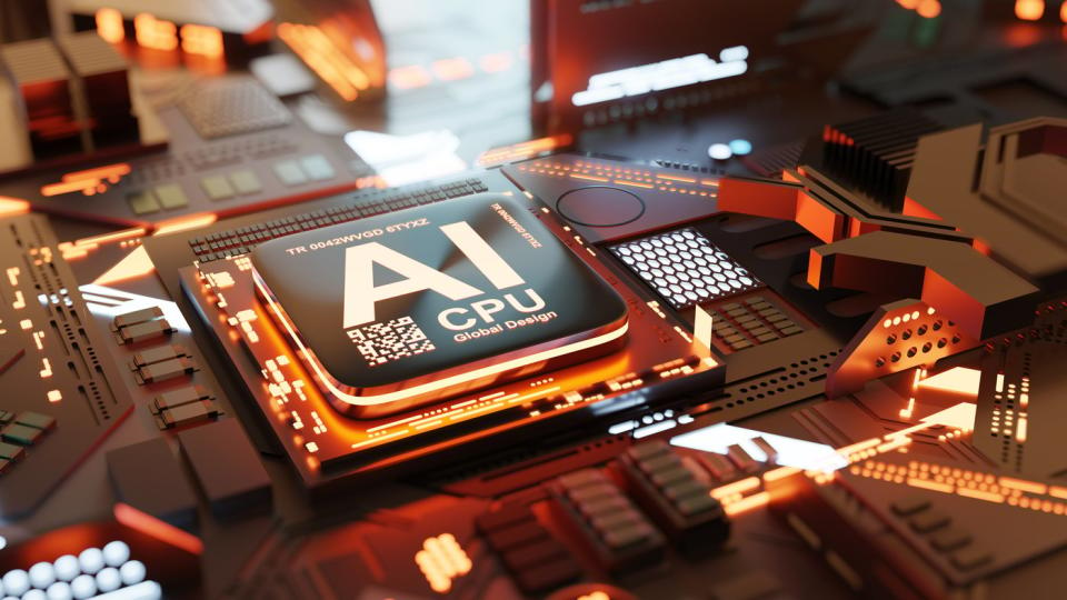 Bản vẽ của nghệ sĩ về CPU AI.