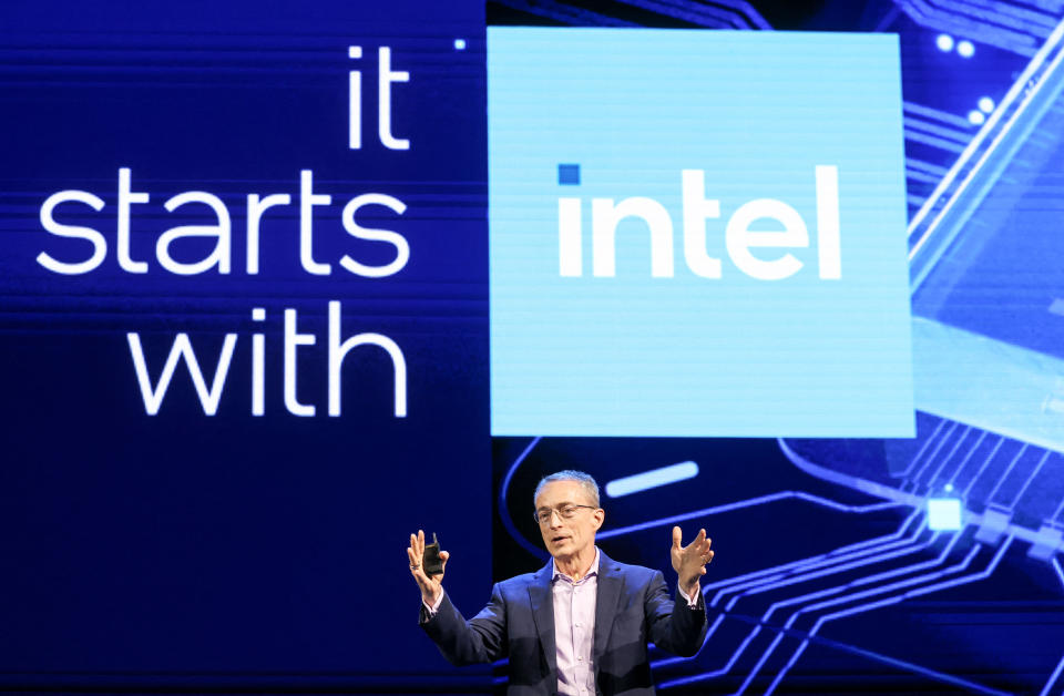 Tổng giám đốc điều hành Intel Pat Gelsinger có bài phát biểu tại Trung tâm triển lãm Đài Bắc Nangang trong khuôn khổ Computex 2024, tại Đài Bắc vào ngày 4 tháng 6 năm 2024. (Ảnh của I-Hwa CHENG / AFP) (Ảnh của I-HWA CHENG/AFP qua Getty Images)